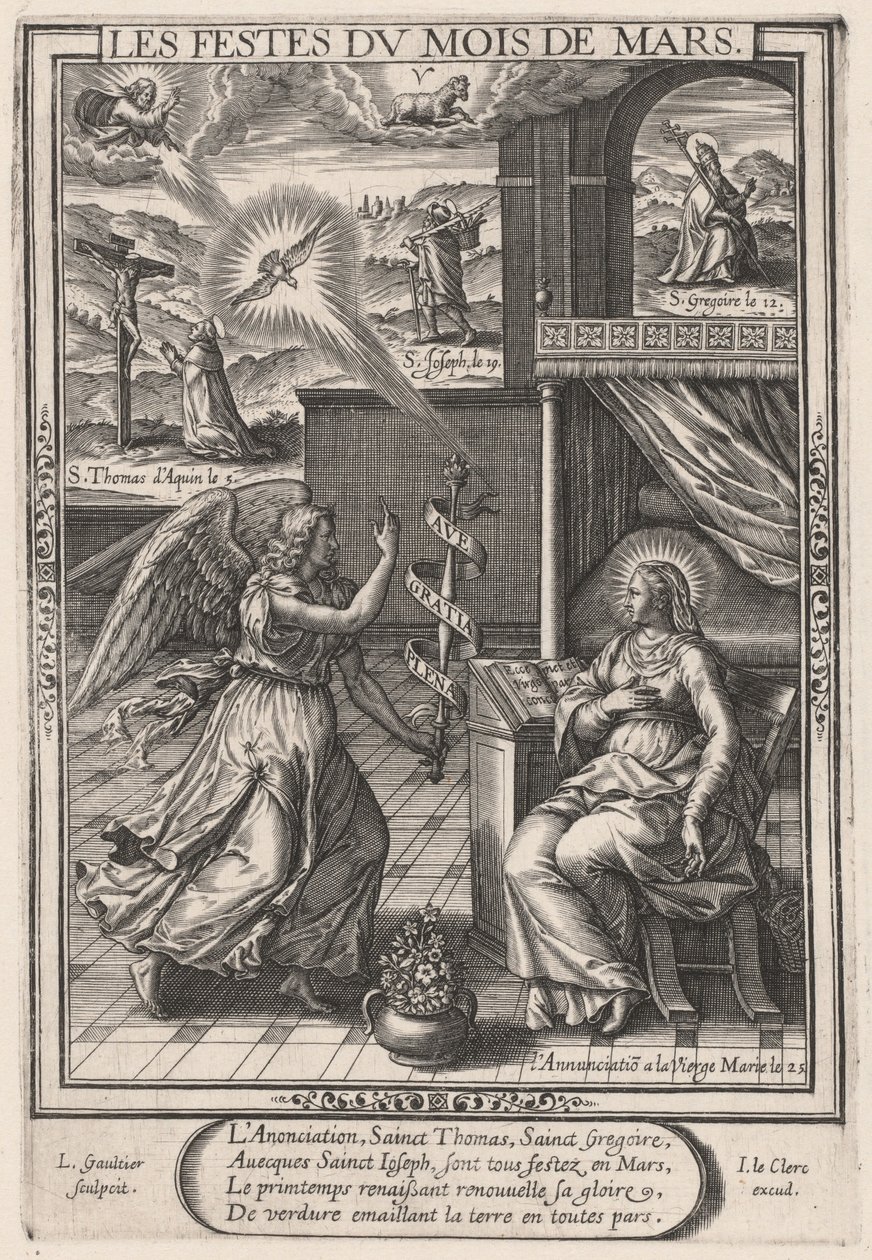 Les Festes du mois de Mars (März: Die Verkündigung) von Leonard Gaultier