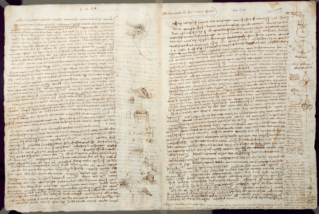 Wissenschaftliche Diagramme, aus dem Codex Leicester, 1508-12 von Leonardo da Vinci