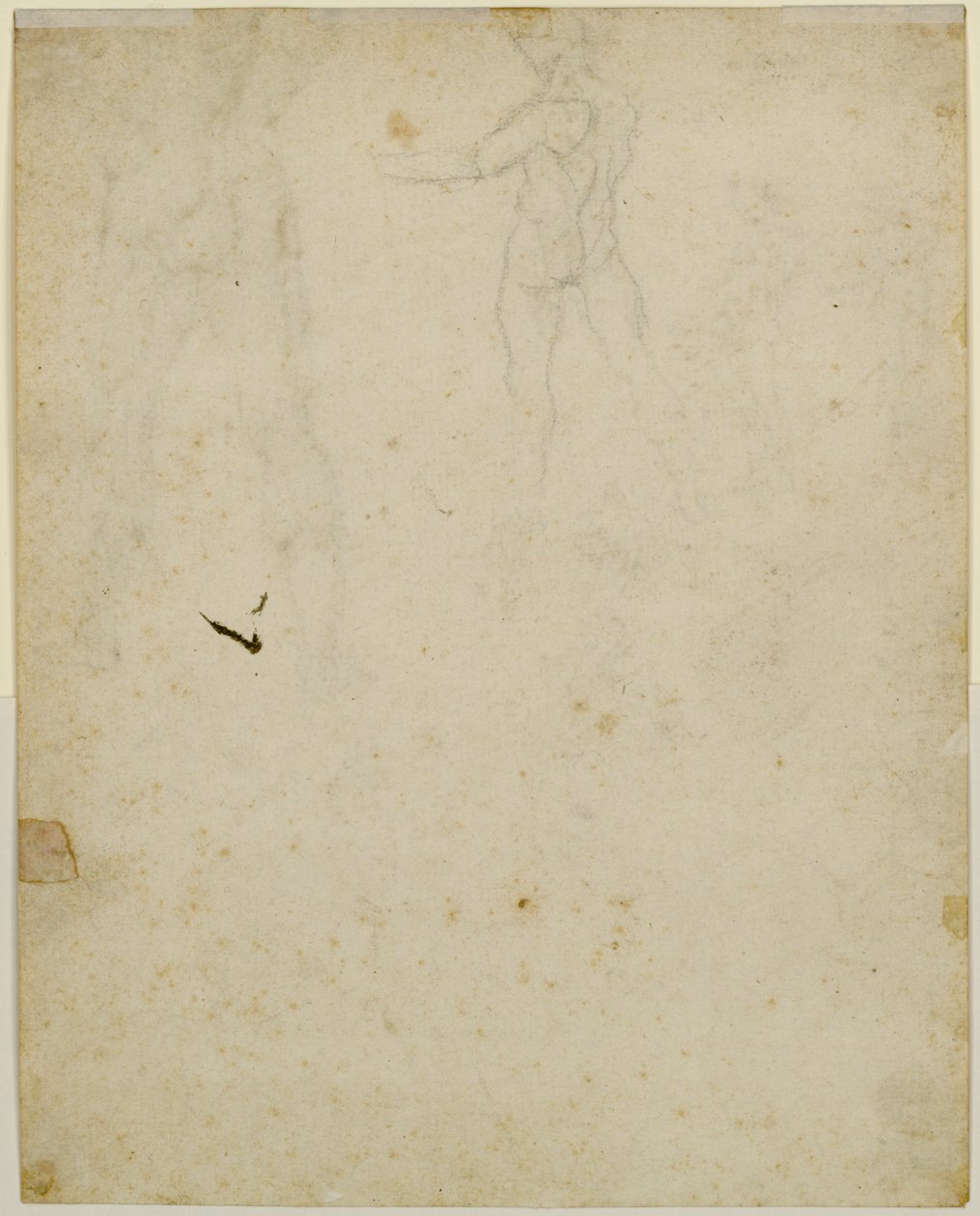 Skizze der zentralen Figur auf dem Recto, Ansicht von links von Leonardo da Vinci