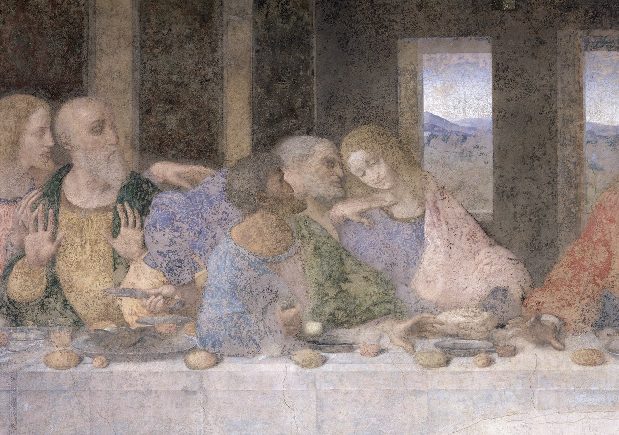 Das letzte Abendmahl, 1495-97 (nach der Restaurierung) von Leonardo da Vinci