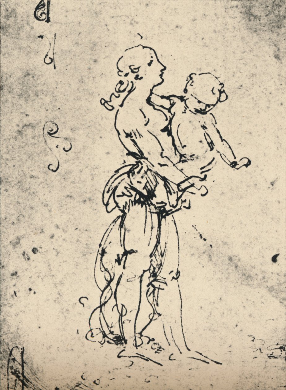 Eine Frau, die ein Kind trägt von Leonardo da Vinci