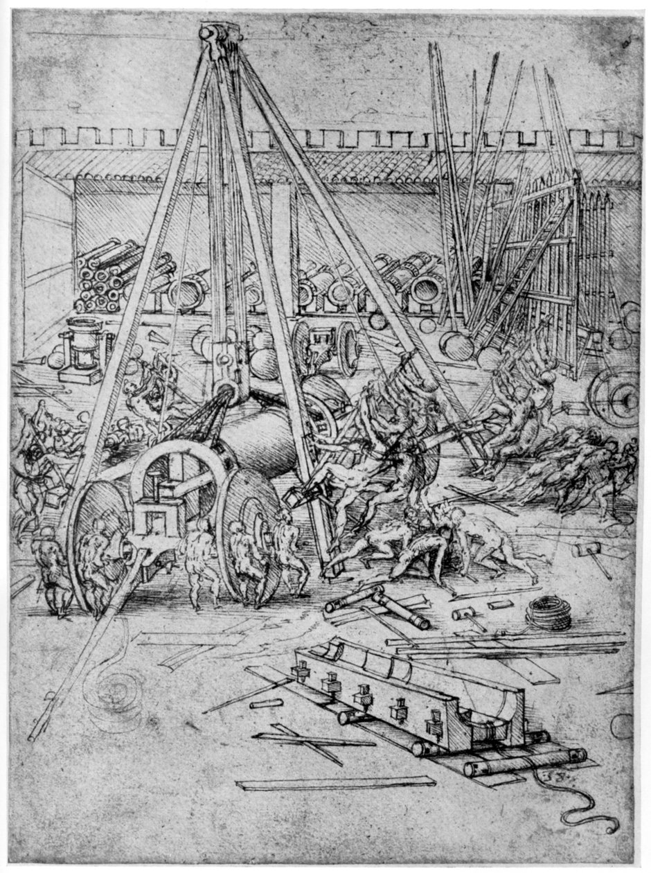 Kanonenfabrik, 1487, 1954 von Leonardo da Vinci