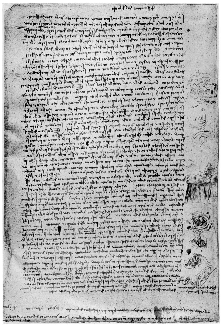Beschreibung der großen Flut, spätes 15. Jahrhundert oder frühes 16. Jahrhundert von Leonardo da Vinci