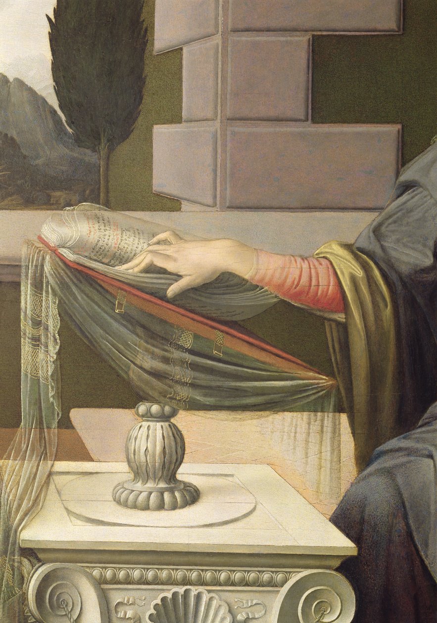 Detail der Jungfrau Maria (post Restauration) von Leonardo da Vinci