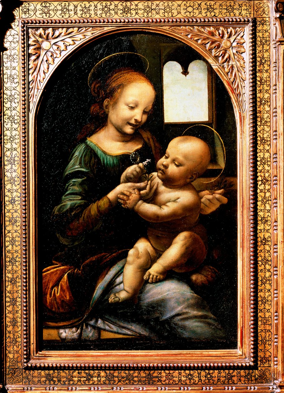 Madonna mit einer Blume, Madonna Benois, 1478 von Leonardo da Vinci