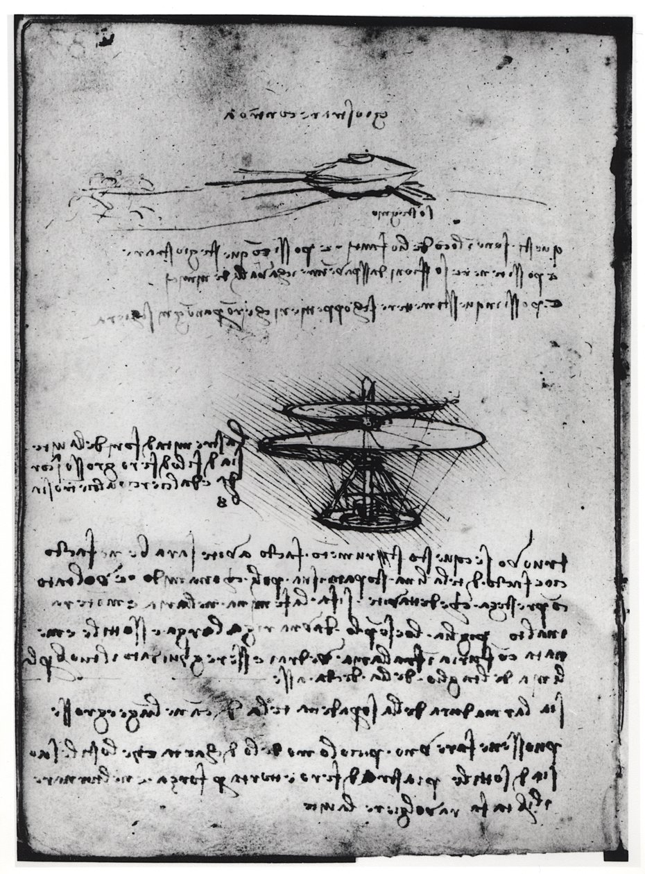 Paris Manuskript B, fol. 83v: Seite mit Text und Skizzen für eine Flugmaschine, 1488-90 von Leonardo da Vinci