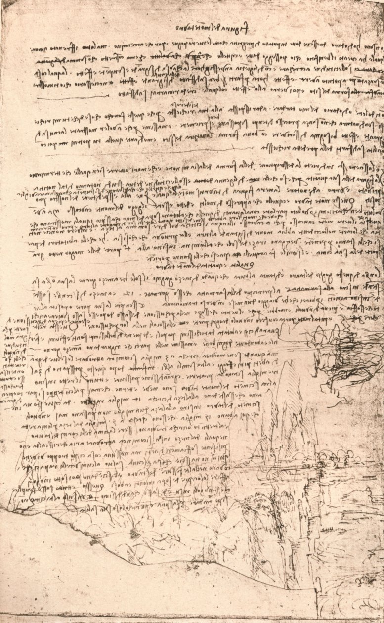 Skizze der armenischen Berge, ca. 1472-ca. 1519, 1883 von Leonardo da Vinci