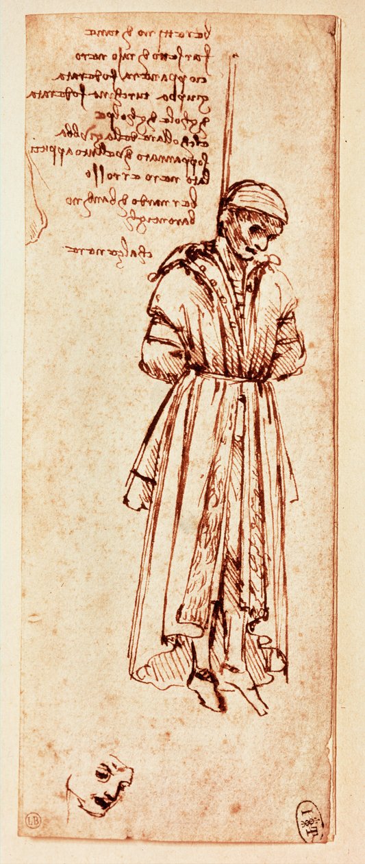 Der erdrosselte Körper von Bernardo Baroncelli von Leonardo da Vinci