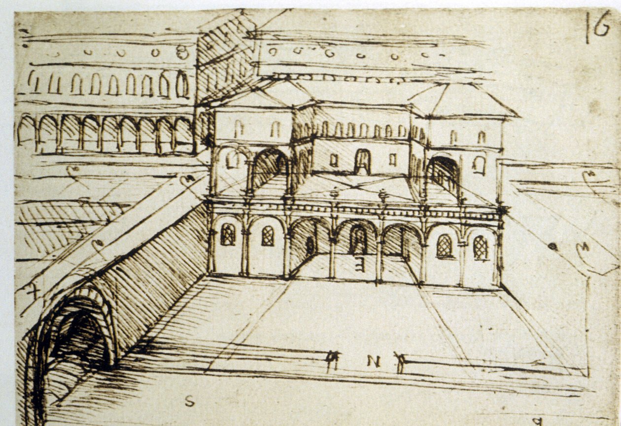 Stadtplanung: architektonischer Plan (16) von Leonardo da Vinci (Leonardo da Vinci) von Leonardo da Vinci