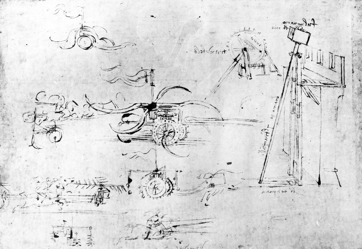 Waffendesigns, fol. 40v-a von Leonardo da Vinci