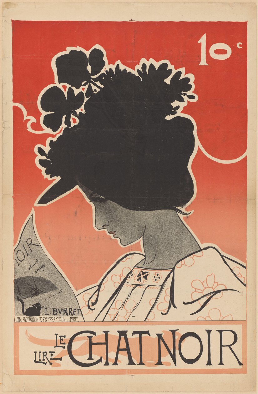 Plakat für die Zeitschrift Le Chat Noir von Leonce Burret