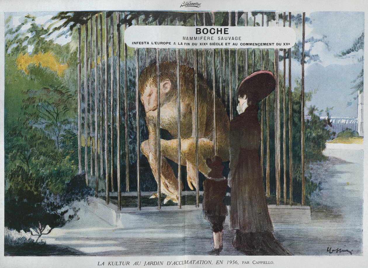 Boche, wildes Säugetier, das Europa Ende des 19. und Anfang des 20. Jahrhunderts heimsuchte, Illustration aus 