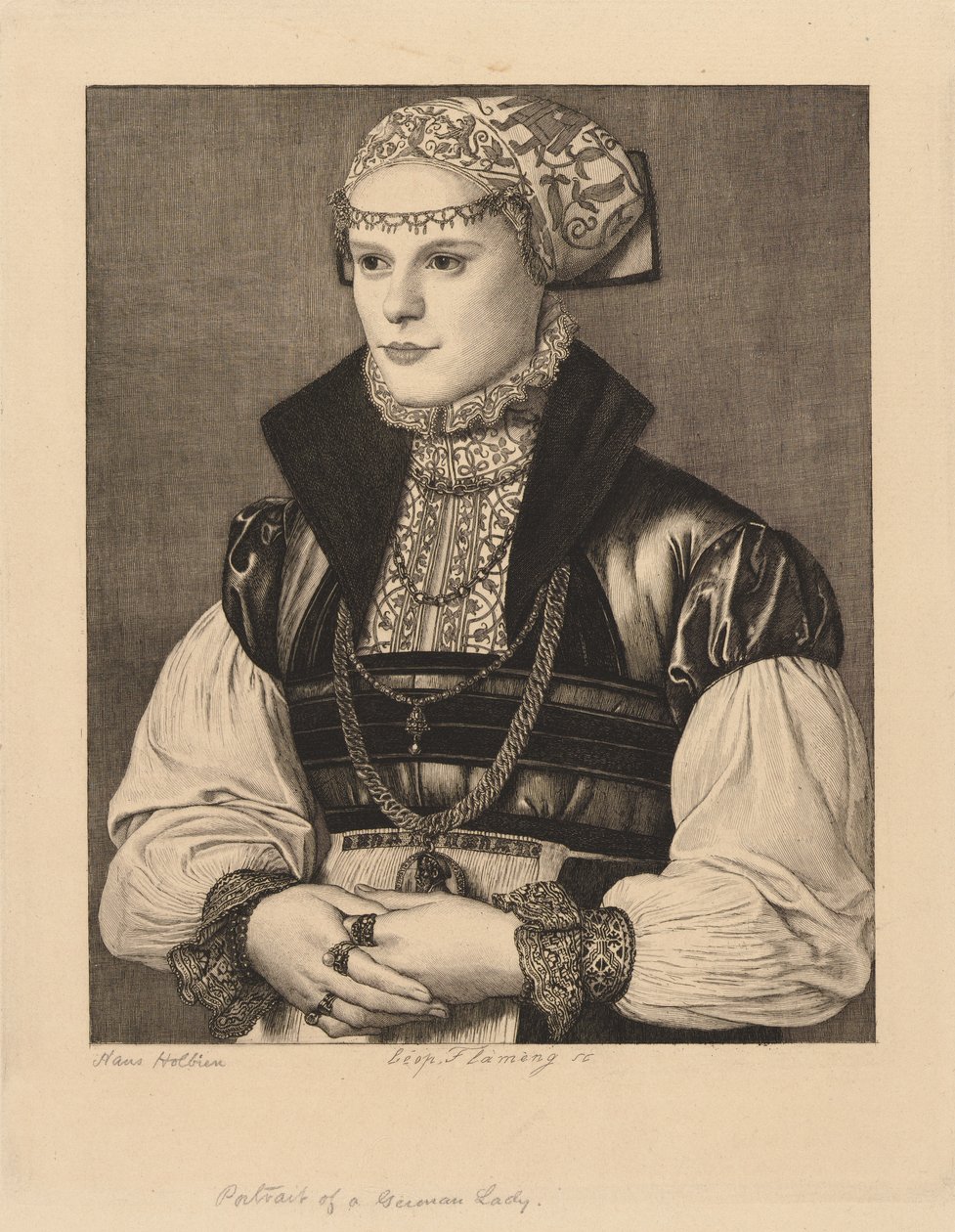 Porträt einer deutschen Dame von Leopold Flameng