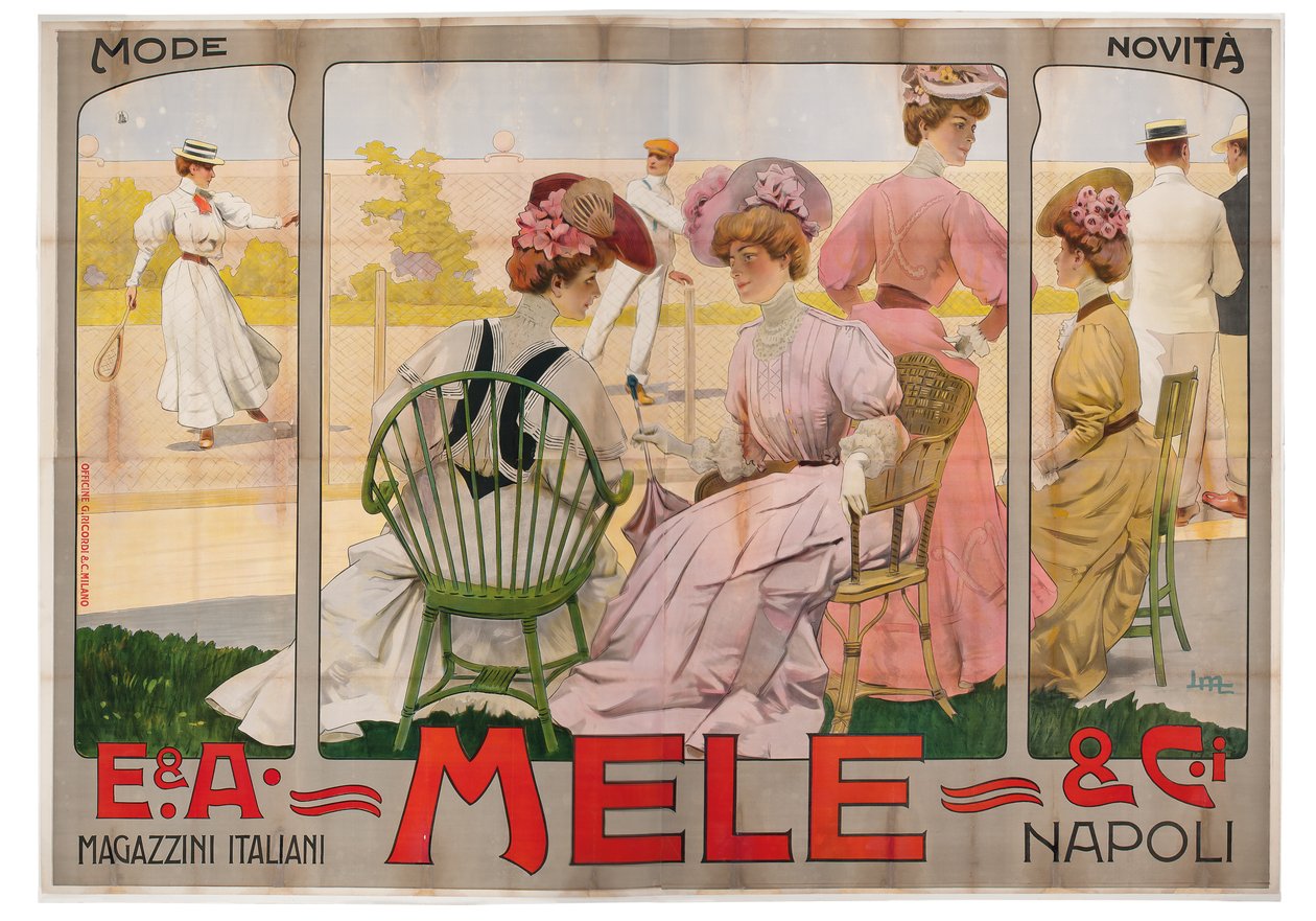 Werbeplakat für das Mele-Kaufhaus in Neapel von Leopoldo Metlicovitz