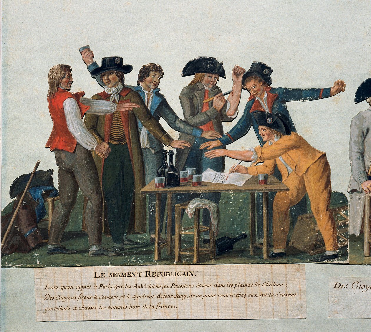 Französische Revolution: Der republikanische Eid. Gouache der Brüder Lesueur (18. Jahrhundert) von Lesueur Brothers