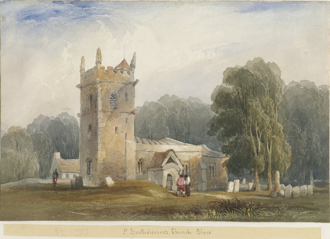 Blore Kirche von Lewis John Wood: hochwertiger Kunstdruck