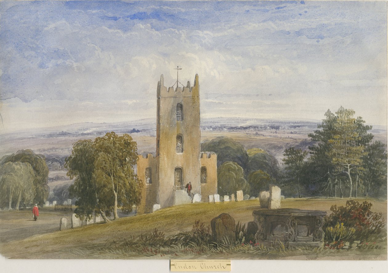 Endon Kirche (Aquarell) von Lewis John Wood