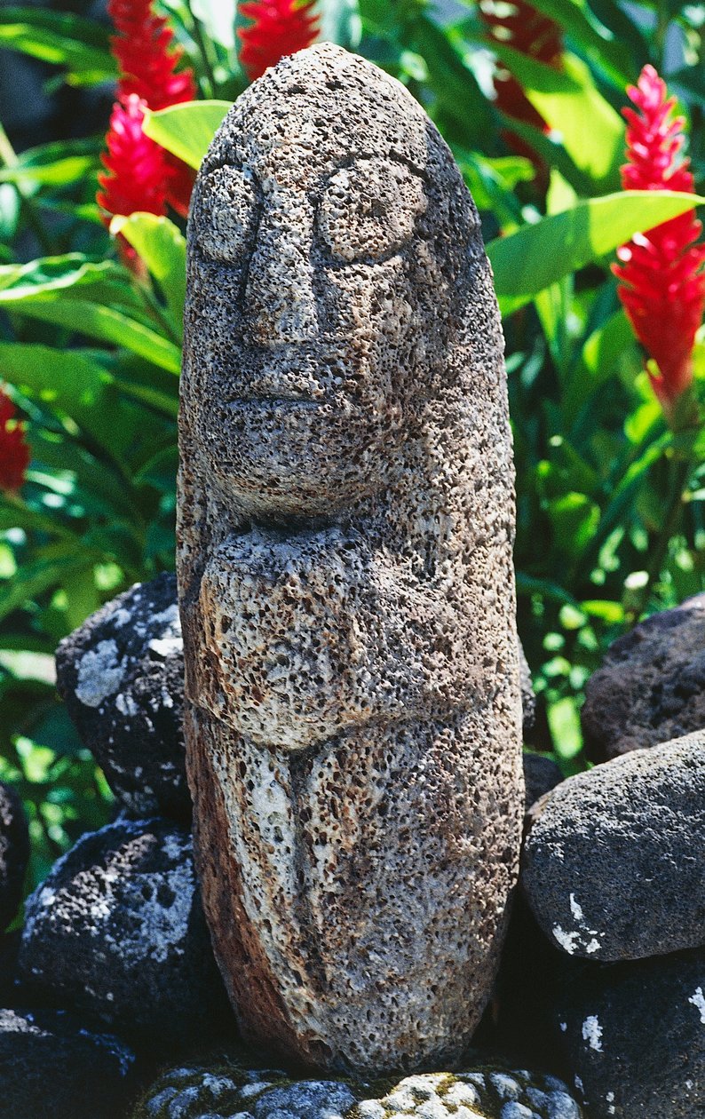 Anthropomorphe Tiki-Skulptur, Papeete, Tahiti von Unbekannt Unbekannt