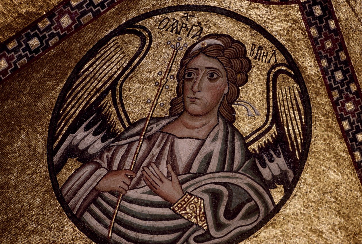 Figur eines Engels, Mosaik im Kloster Hosios Loukas, Griechenland, gegründet im frühen 10. Jahrhundert von Unbekannt Unbekannt