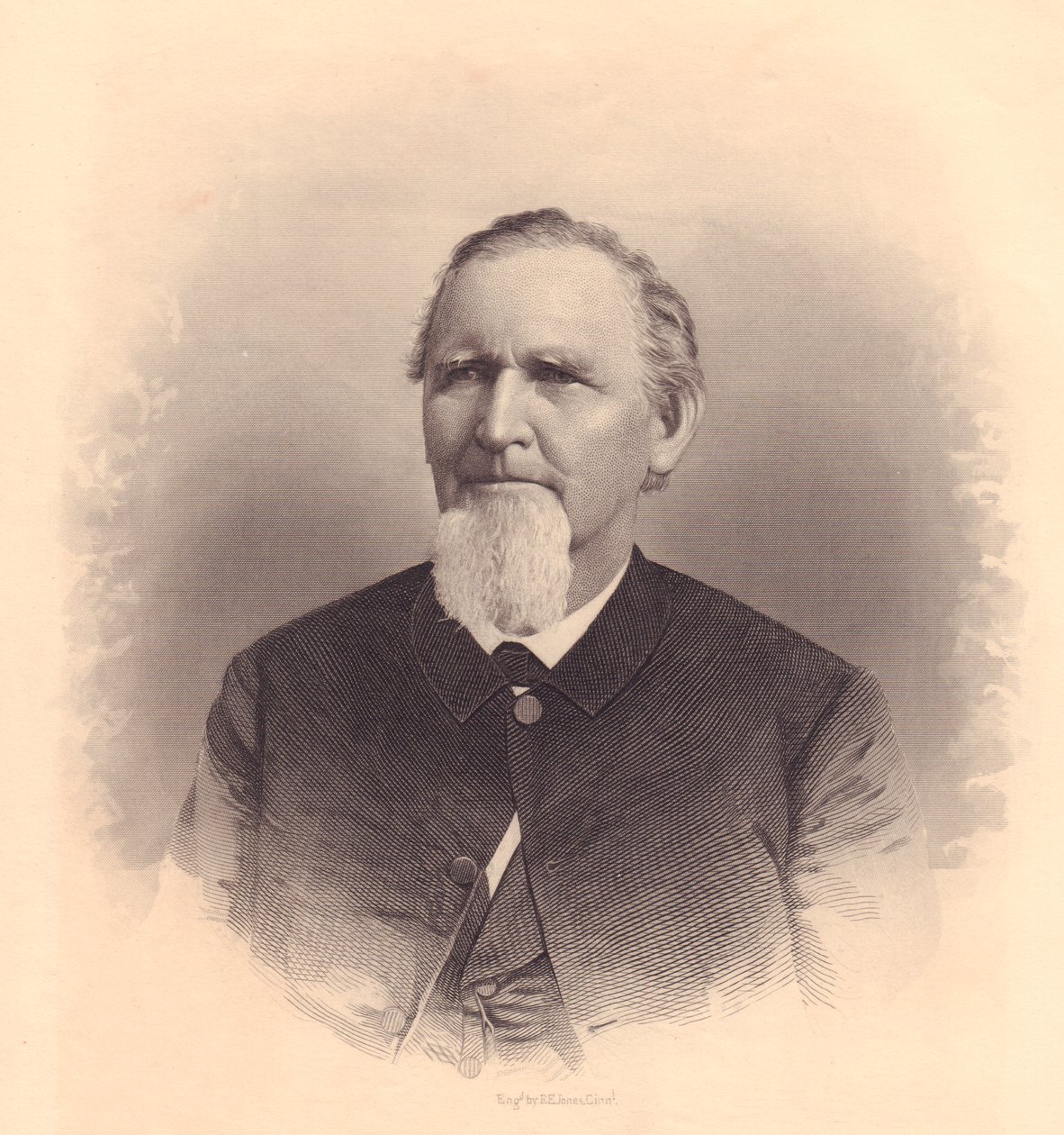 Porträt des amerikanischen methodistischen Geistlichen John L. Smith, Stich von F. E. Jones, um 1870 von Unbekannt Unbekannt