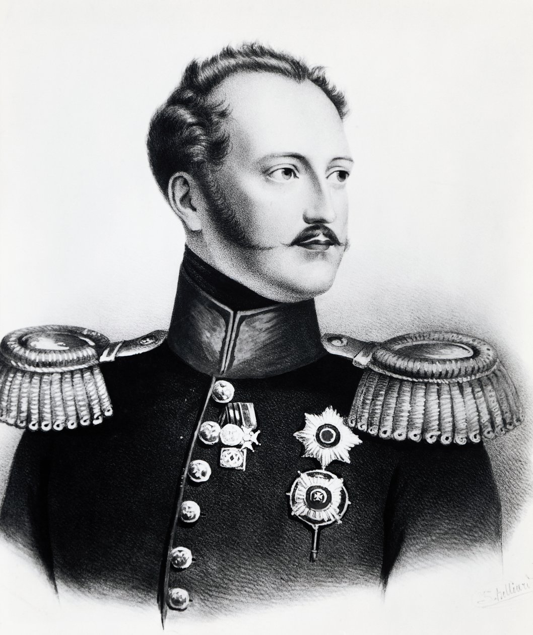 Porträt von Nikolaus I. Romanow (1796-1855), Zar von Russland von 1825 bis 1855, Gravur von Unbekannt Unbekannt