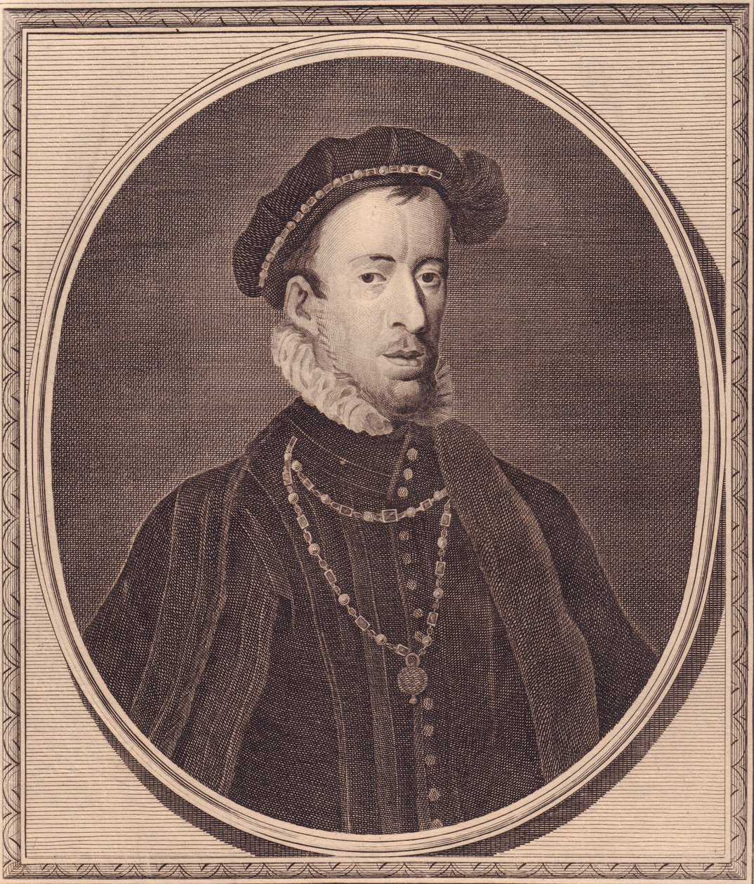 Porträt von Thomas Howard, 4. Herzog von Norfolk (1536-1572), Kupferstich von John Goldar (1729-1795) von Unbekannt Unbekannt