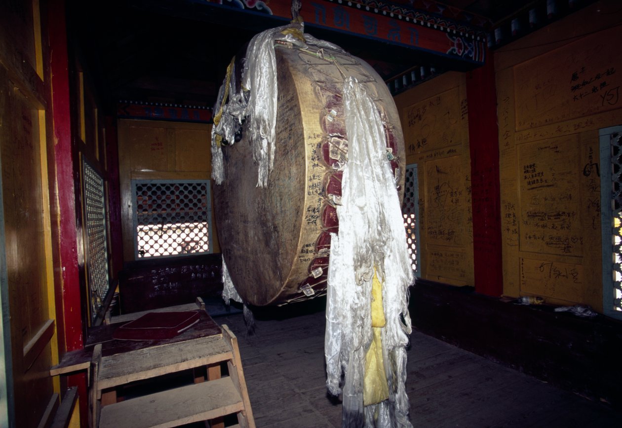 Gebetsrad im Ganden Sumtseling Kloster in Shangri-La, auch bekannt als Zhongdian oder Gyalthang, Yunnan, China von Unbekannt Unbekannt
