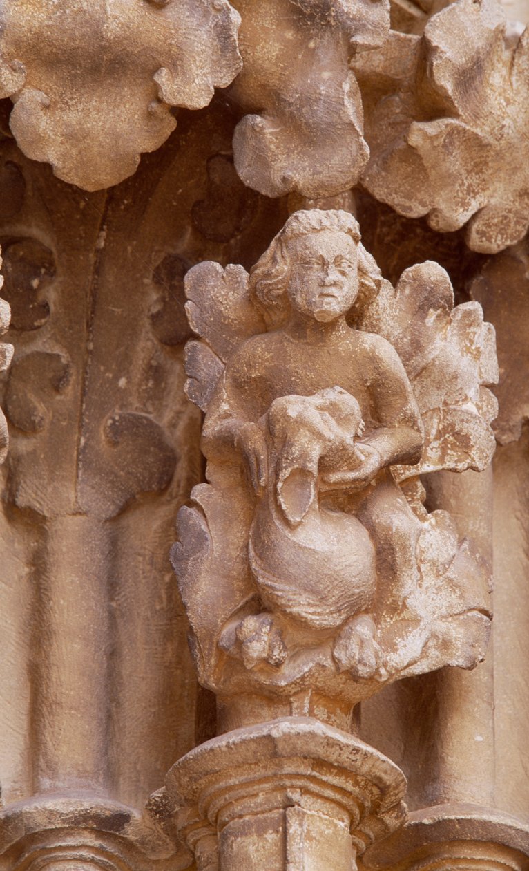Spanien, Navarra, Ujue, Kirche Santa Maria, Architekturdetail von Unbekannt Unbekannt