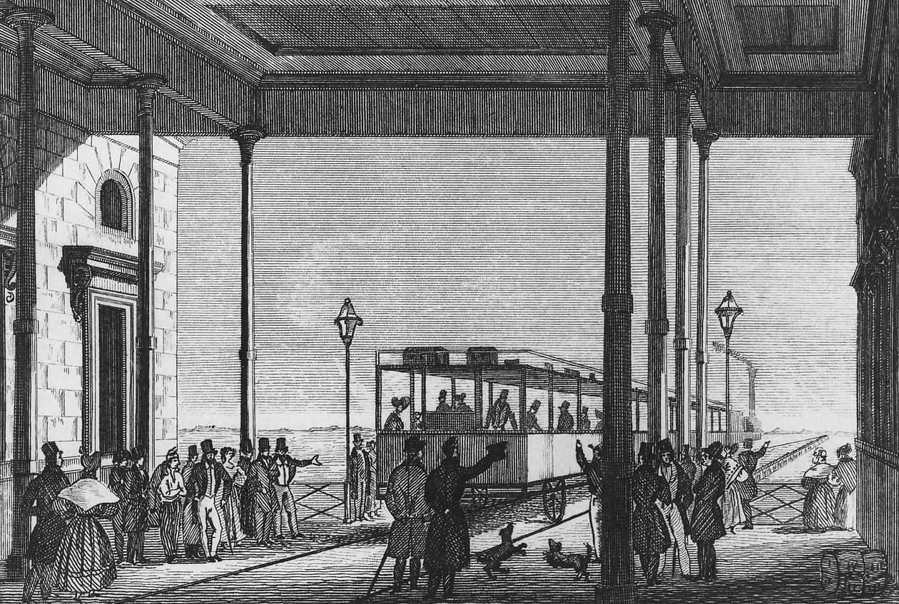 Zug verlässt den Bahnhof Venezia Santa Lucia, Venedig, Italien von Unbekannt Unbekannt