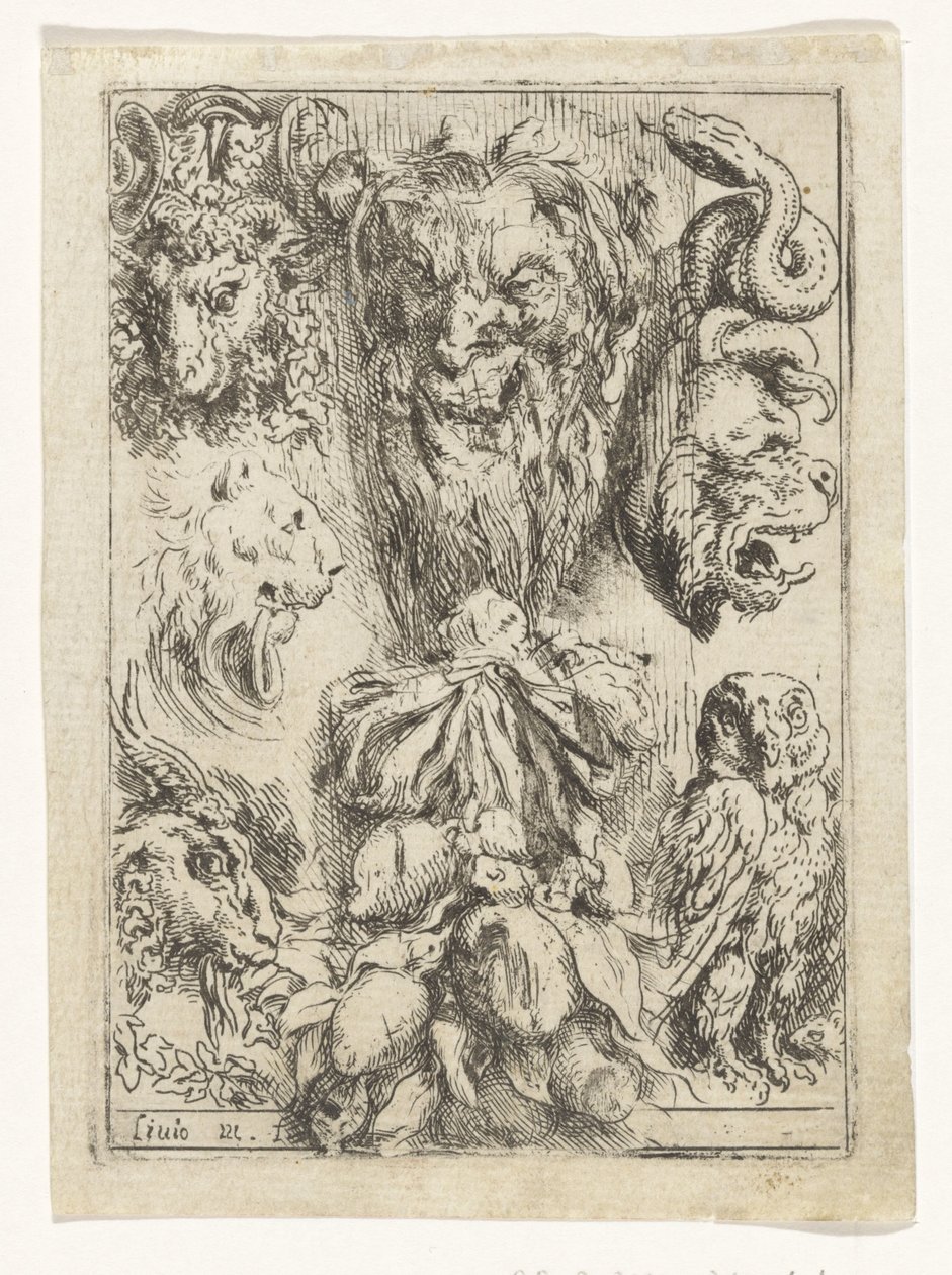 Tierköpfe und eine Fruchttraube von Lieven Mehus
