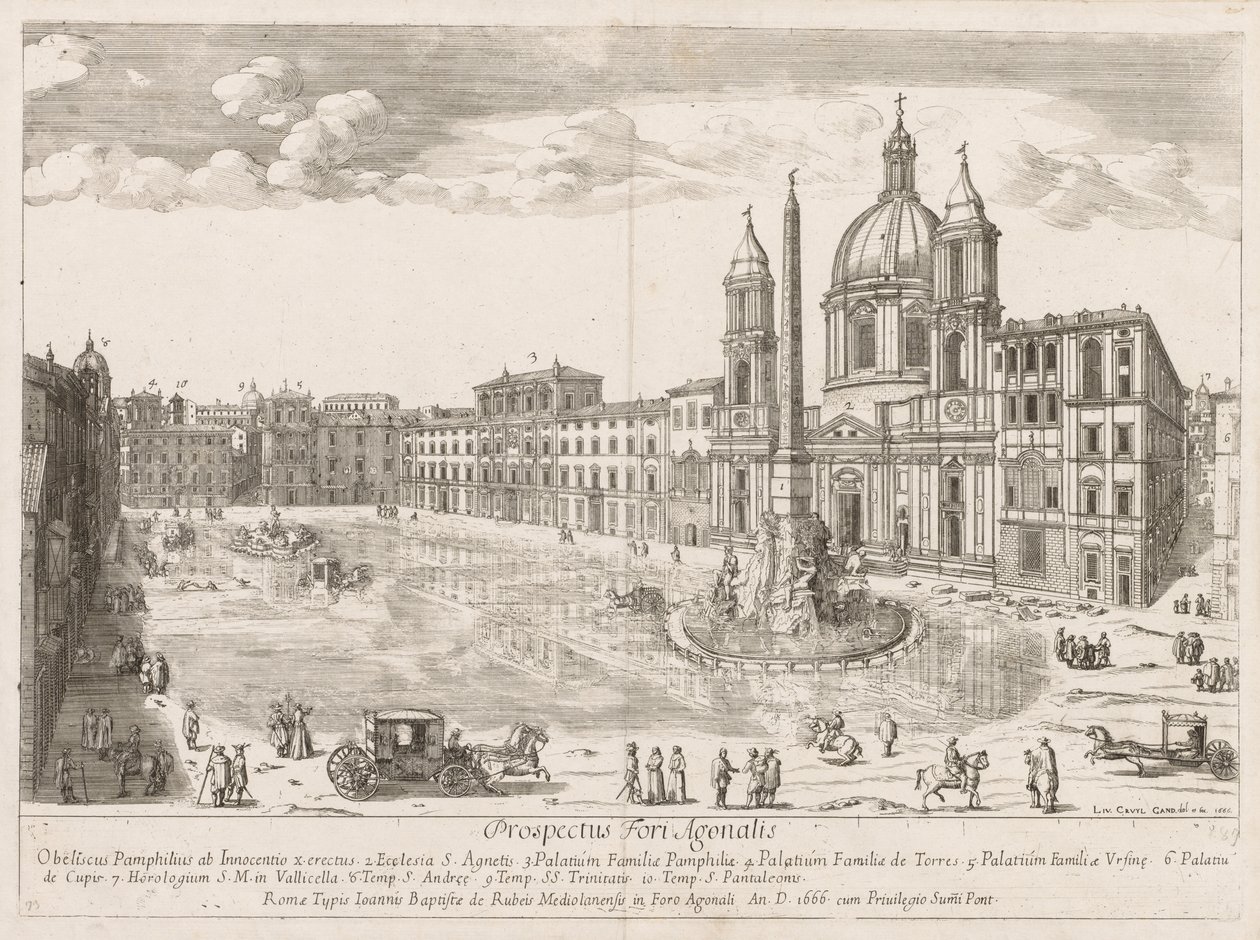 Piazza Navona aus Prospectus Locurum Urbis Romae Insignium, 1666 von Lievin Cruyl