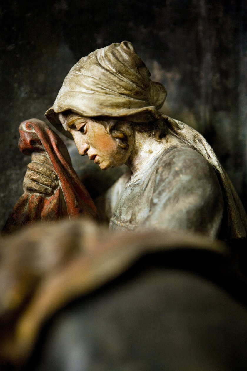 Altarbild, rechte Tafel, Detail, Die Kreuzabnahme von Ligier Richier