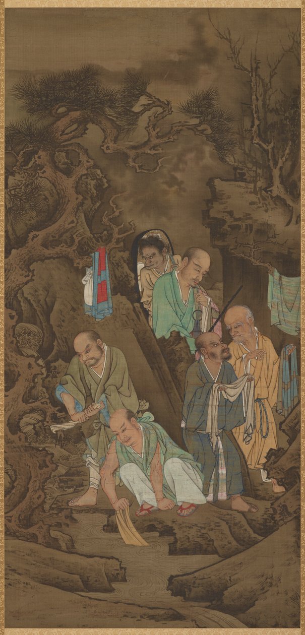 Luohan beim Wäschewaschen, 1178 von Lin Tinggui
