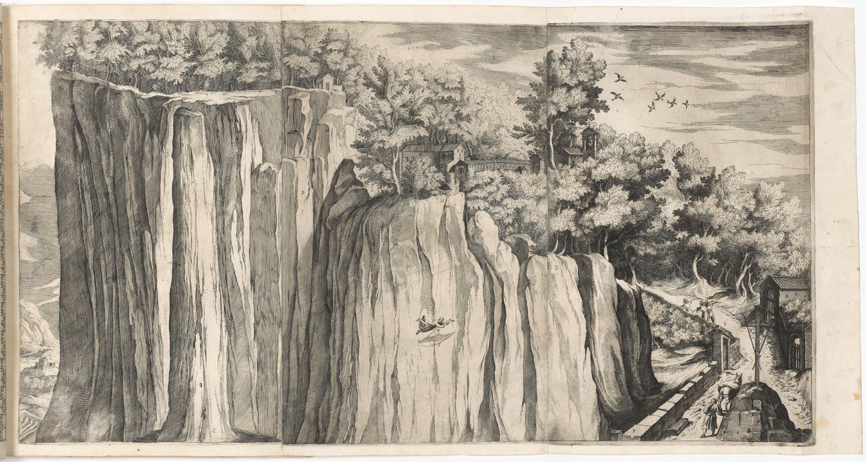 Blick auf den Berg La Verna von der Straße von Casentino (Vue de la montagne della Vernia...) [Tafel A] von Lino Moroni
