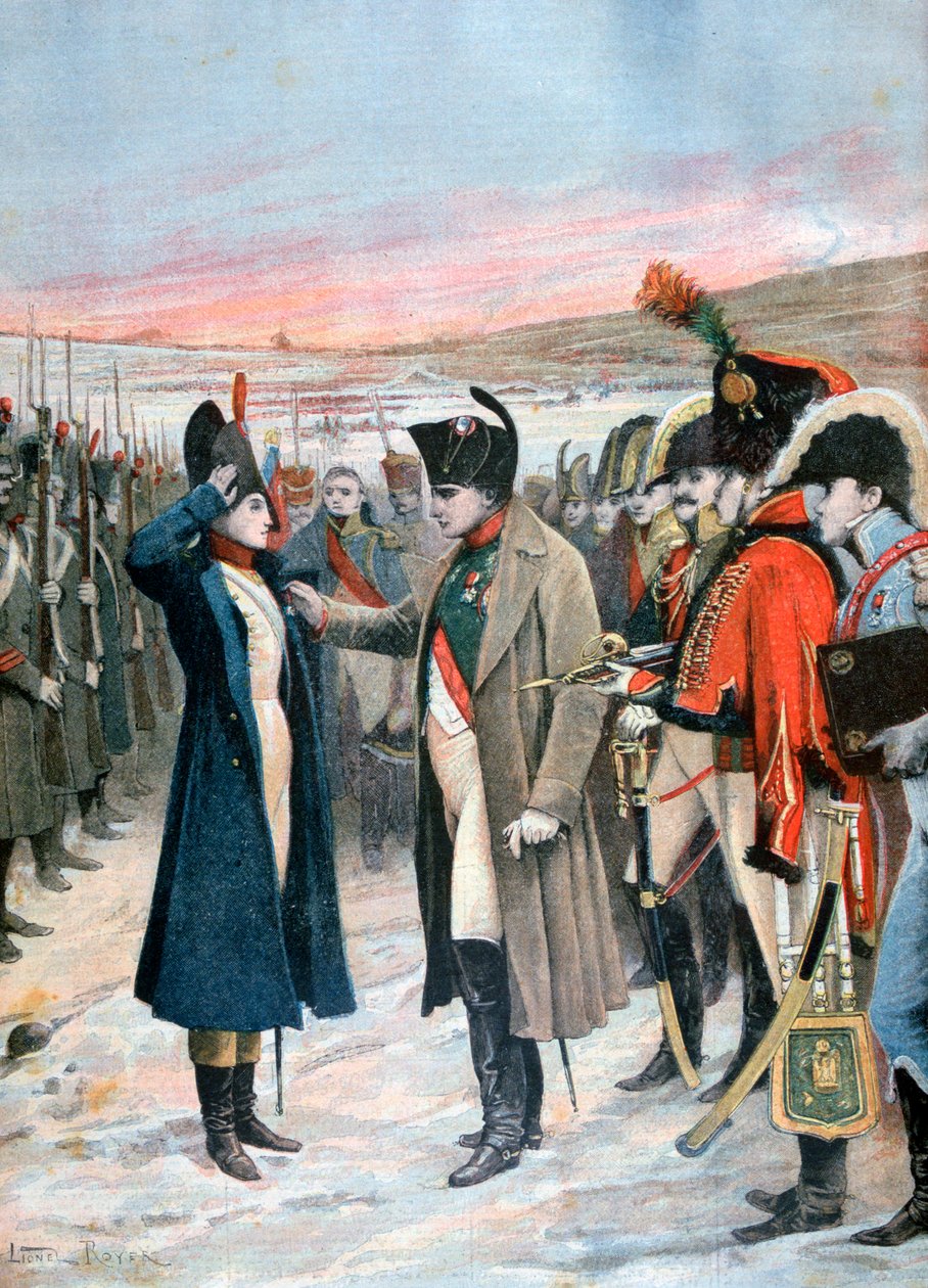 Napoleon präsentiert der Offizierin Marie Schellinck das Ehrenlegion, 1808 1894 von Lionel Noel Royer