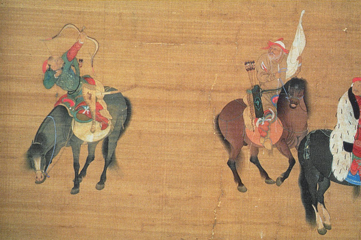 Kublai Khan (1214-94) auf der Jagd (Detail), Yuan-Dynastie von Liu Kuan-tao