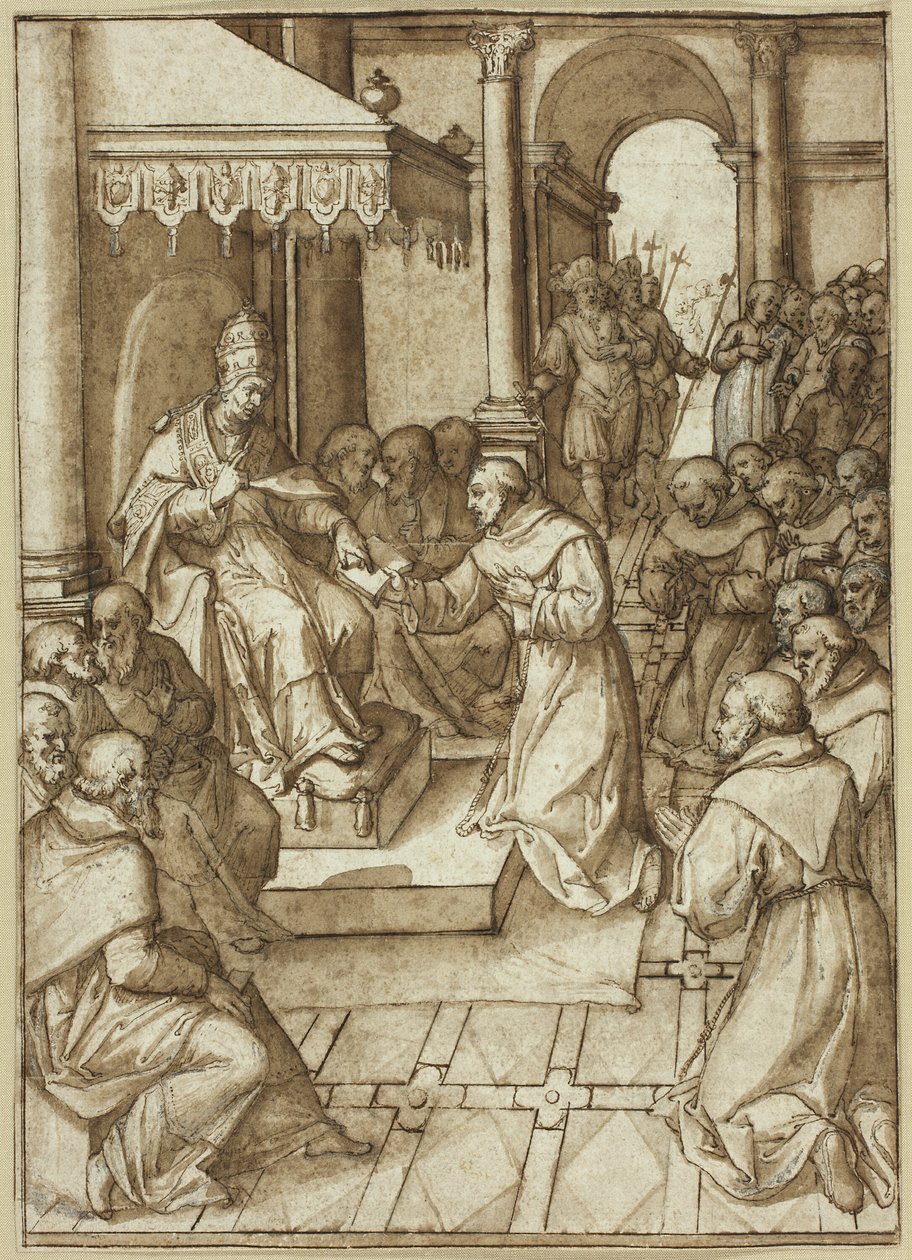 Genehmigung der Regeln des Franziskanerordens durch Papst Innozenz III. im Jahr 1209 von Livio Agresti