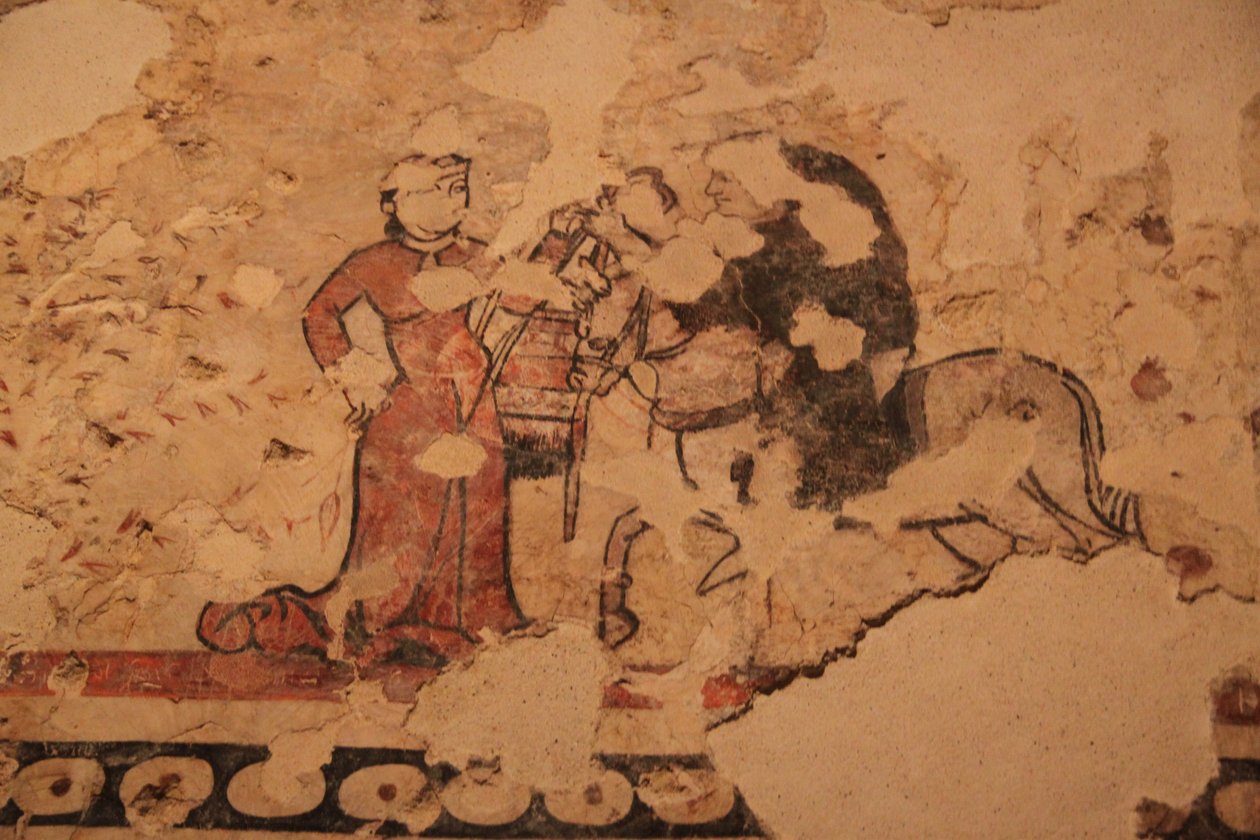 Wandmalerei im Geschichtsmuseum von Barcelona von Léna