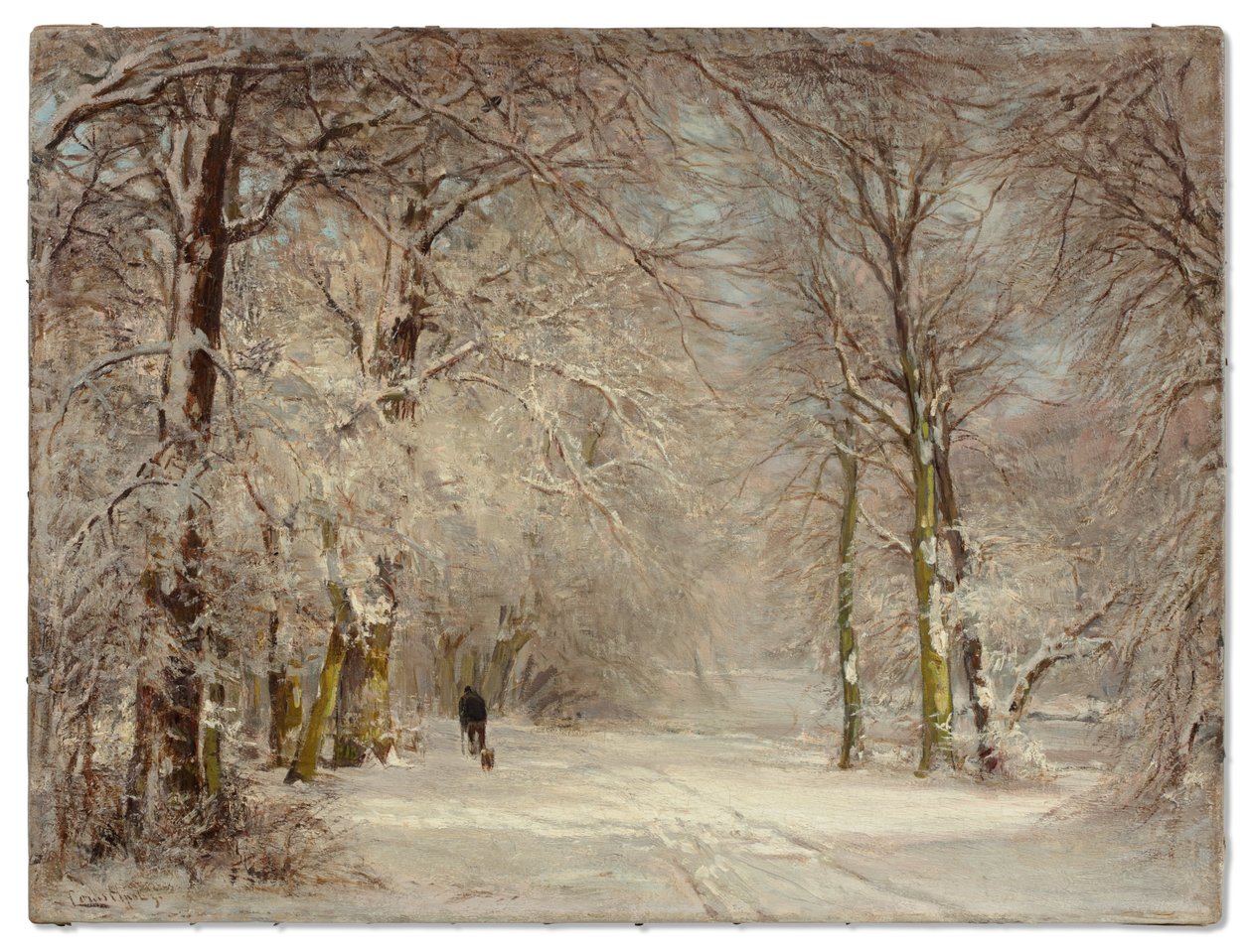 Ein schneebedeckter Weg im Winter von Lodewijk Frederik Hendrik (1850 1936) Apol