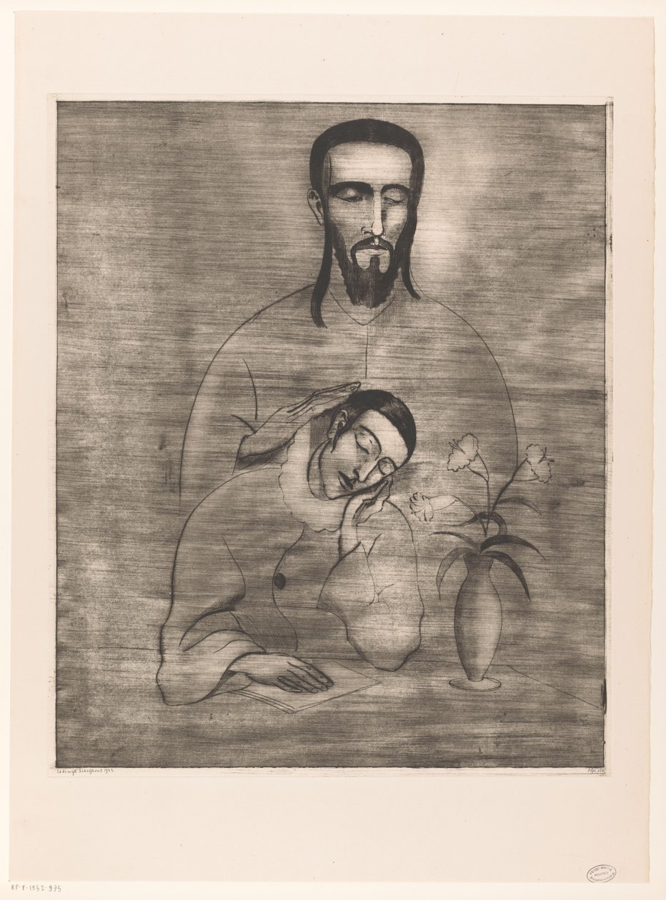 Pierrot und Christus von Lodewijk Schelfhout (signed by artist)
