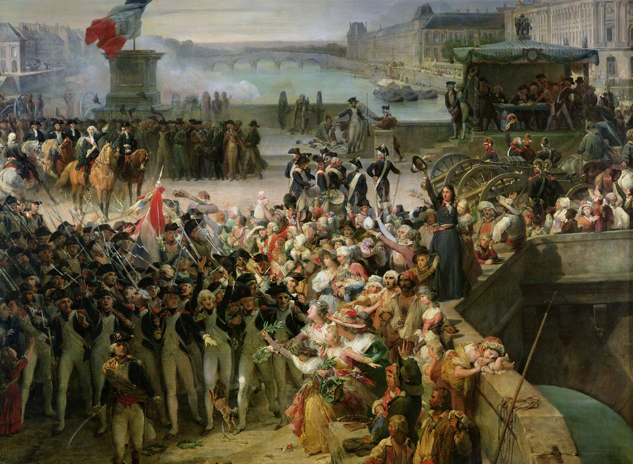 Die Garde Nationale de Paris zieht aus, um sich im September 1792 der Armee anzuschließen (Detail) von Léon Cogniet