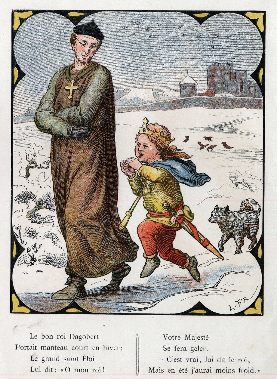 Illustration von Lorenz Frølich (1820-1908) für das Volkslied „Der gute König Dagobert“. Ausgabe J. Hetzel. Um 1880. von Lorens Frolich
