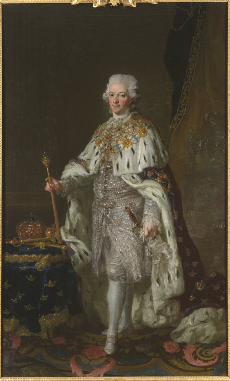 Porträt von König Gustav III. von Schweden von Lorens the Younger Pasch