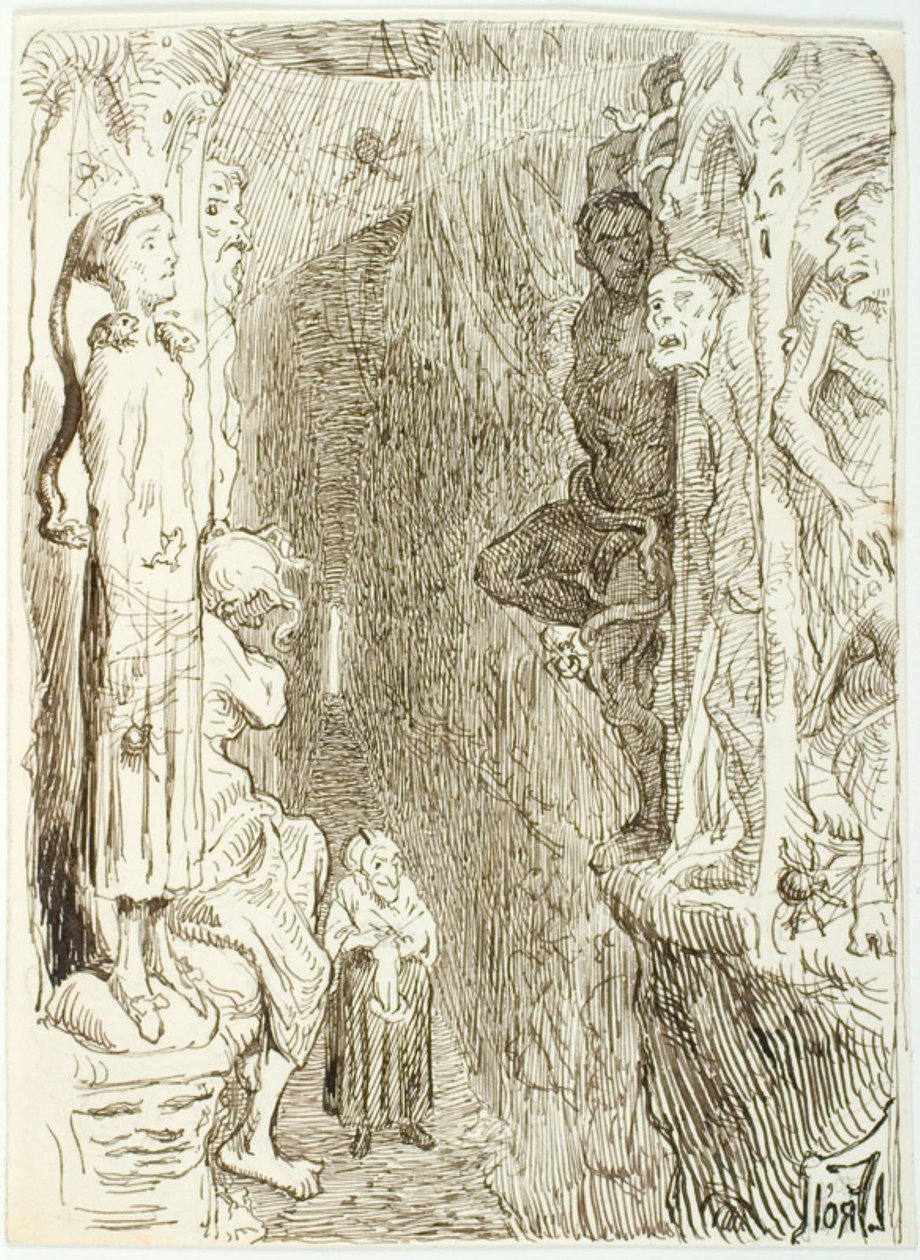 Entwurf zu H.C. Andersens Das Mädchen, das auf das Brot trat von Lorenz Frølich