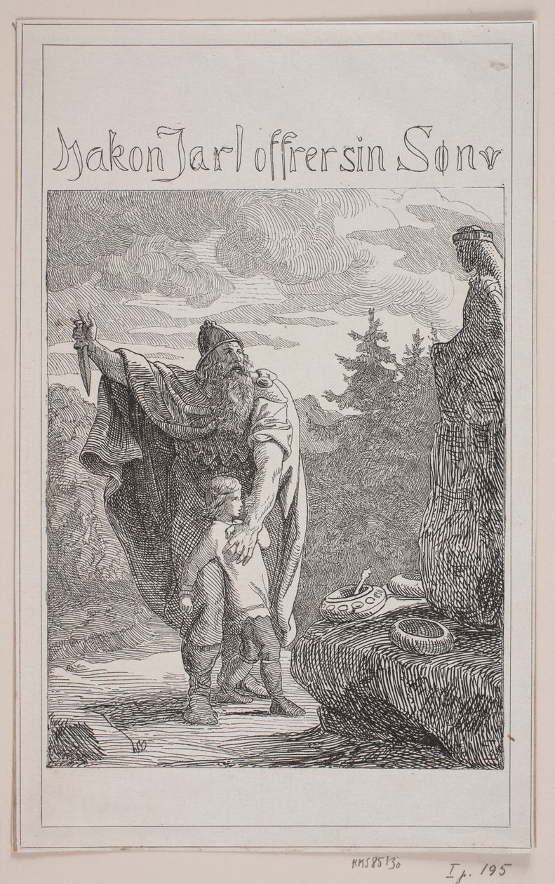 Hakon Jarl opfert seinen Sohn von Lorenz Frølich