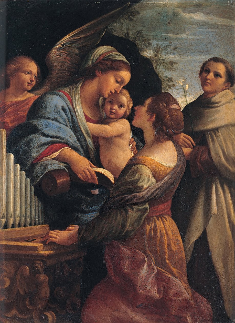 Madonna mit dem Kind, der heiligen Cäcilia und dem heiligen Albert von Lorenzo Garbieri