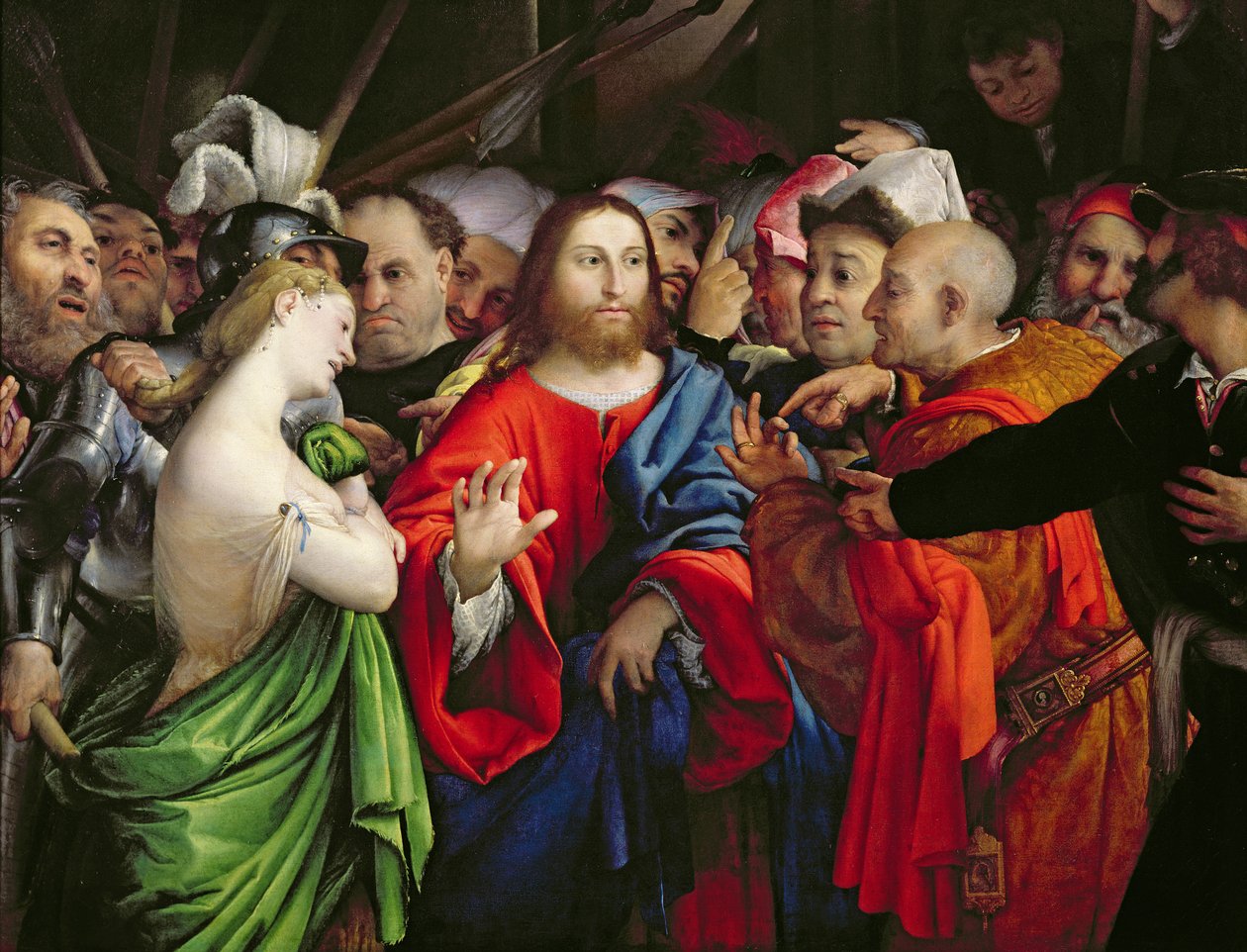 Christus und die Ehebrecherin, ca. 1527-29 von Lorenzo Lotto