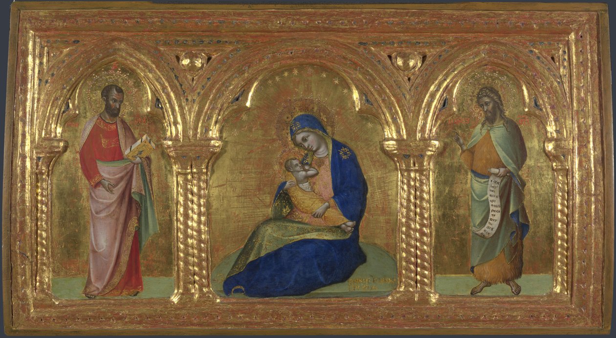 Die Madonna der Demut mit den Heiligen Markus und Johannes von Lorenzo Veneziano