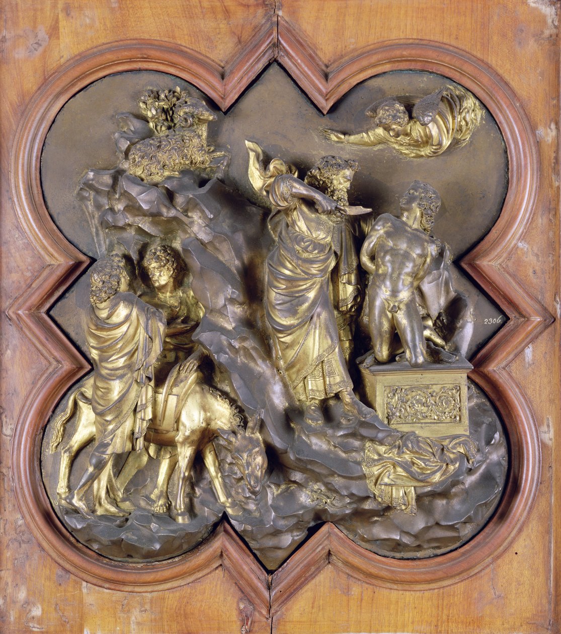 Das Opfer Isaaks, Bronzewettbewerbsrelief für die Baptisteriumstüren, Florenz, 1401 von Lorenzo Ghiberti