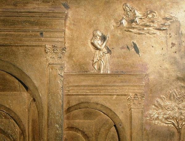 Die Geschichte von Jakob und Esau, Detail (Originaltafel von den Osttüren des Baptisteriums) von Lorenzo Ghiberti